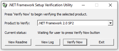 NET Framework Setup Vertification Utility